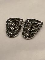 Zilveren oorbellen clips marcasieten, Verzenden, Zo goed als nieuw, Knopjes of Stekers, Zilver