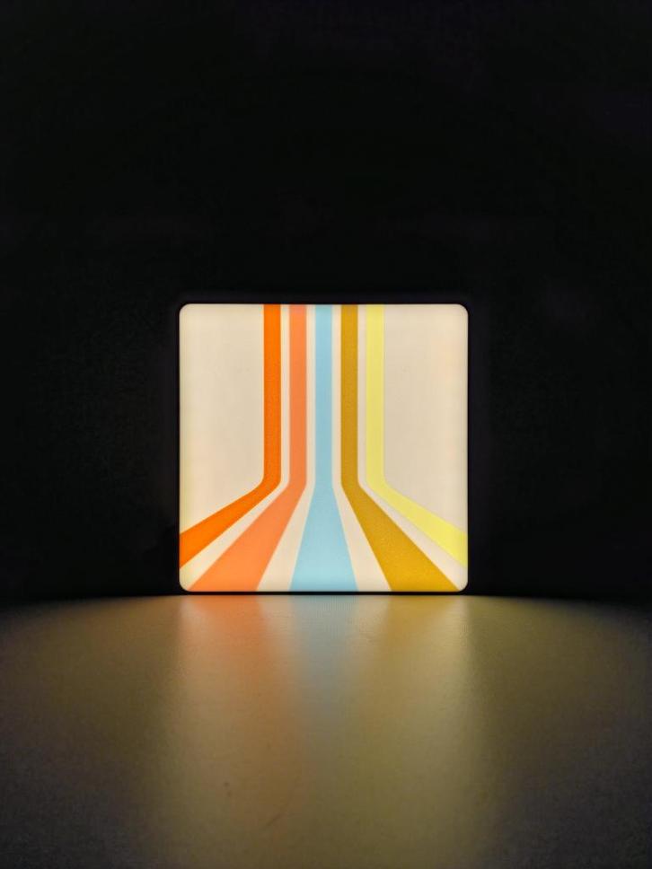 Retro LED Lamp – 70s Stijl Lightbox - Lichtbak, Huis en Inrichting, Lampen | Losse lampen, Nieuw, Overige typen, Minder dan 30 watt