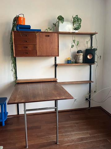 Pastoe Wandmeubel met Inklapbare Tafel - Mid Century beschikbaar voor biedingen