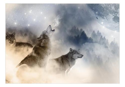Wolven fotobehang Pack of Wolves, vlies behang, wolf, NIEUW, Huis en Inrichting, Stoffering | Behang, Verzenden