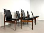 rosewood stoelen met leer van Inger Klingenberg voor Fristho, Ophalen, Gebruikt, Bruin, Leer