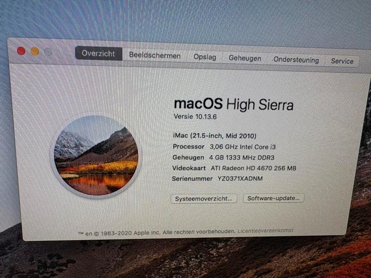 iMac 21.5-inch Mid 2010 - Goedkoop!, Computers en Software, Apple Desktops, Gebruikt, iMac, Onbekend, 3 tot 4 Ghz, 4 GB, Ophalen