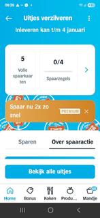 5 volle AH UITJES spaarkaarten, Tickets en Kaartjes, Drie personen of meer, Kortingsbon