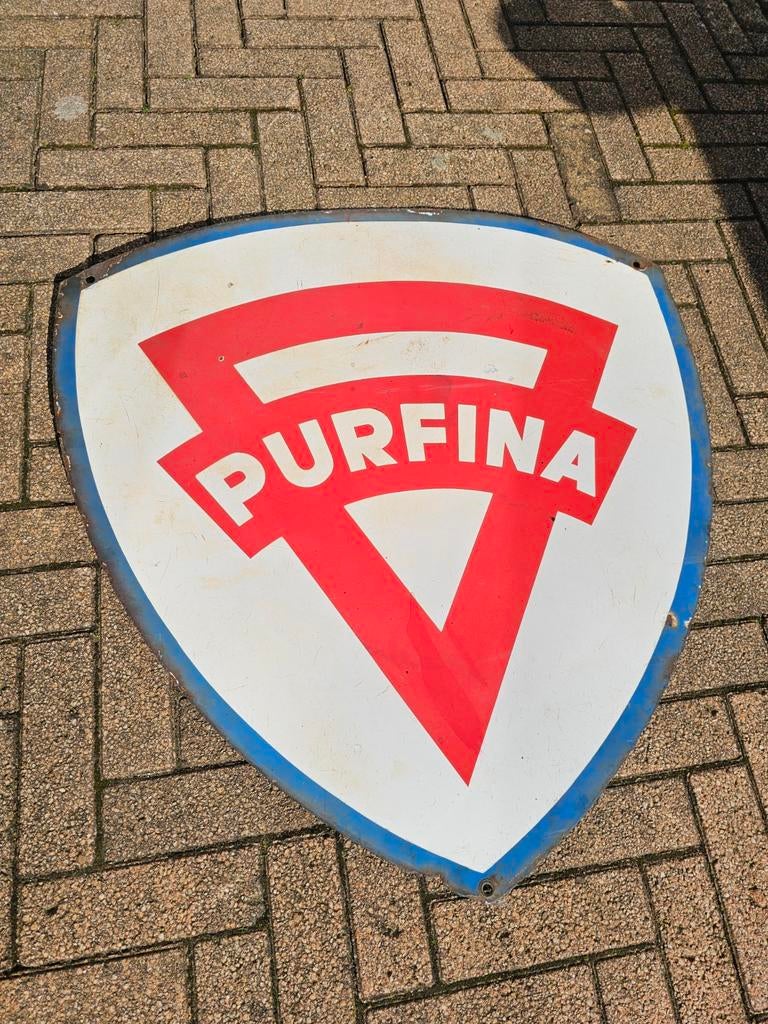 Purfina Emaille Bord  Dubbelzijdig, Ophalen of Verzenden