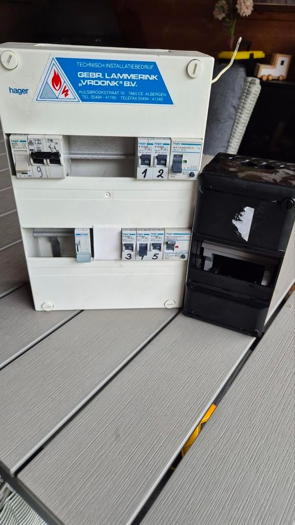 Hager Groepenkast met diverse schakelaars, Doe-het-zelf en Verbouw, Elektra en Kabels, Ophalen