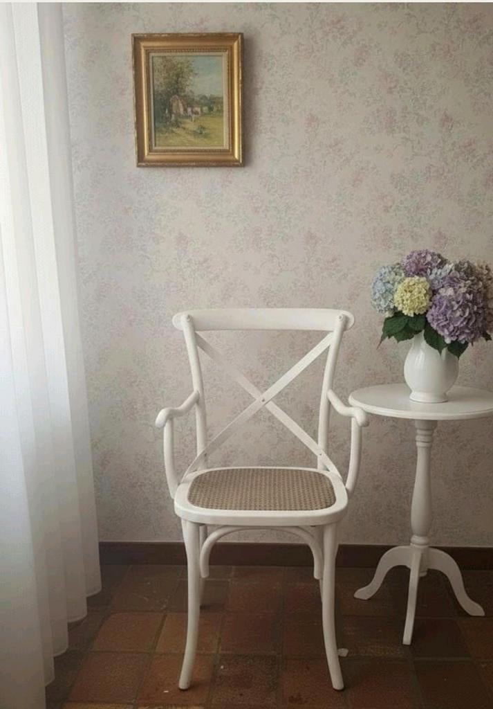 Chabby chic Crossback landelijke armstoel stoel, Huis en Inrichting, Stoelen, Ophalen