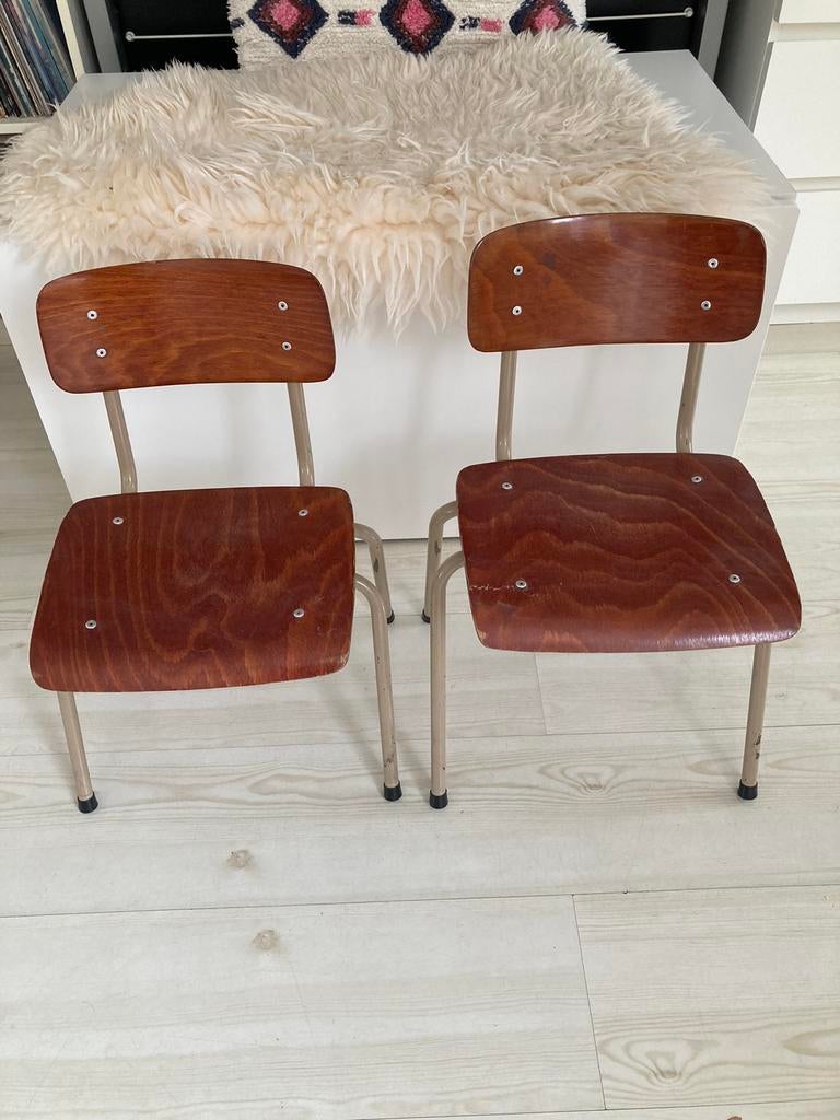 Vintage kinderstoel schoolstoel retro (2 stuks), Ophalen, Gebruikt, Overige typen
