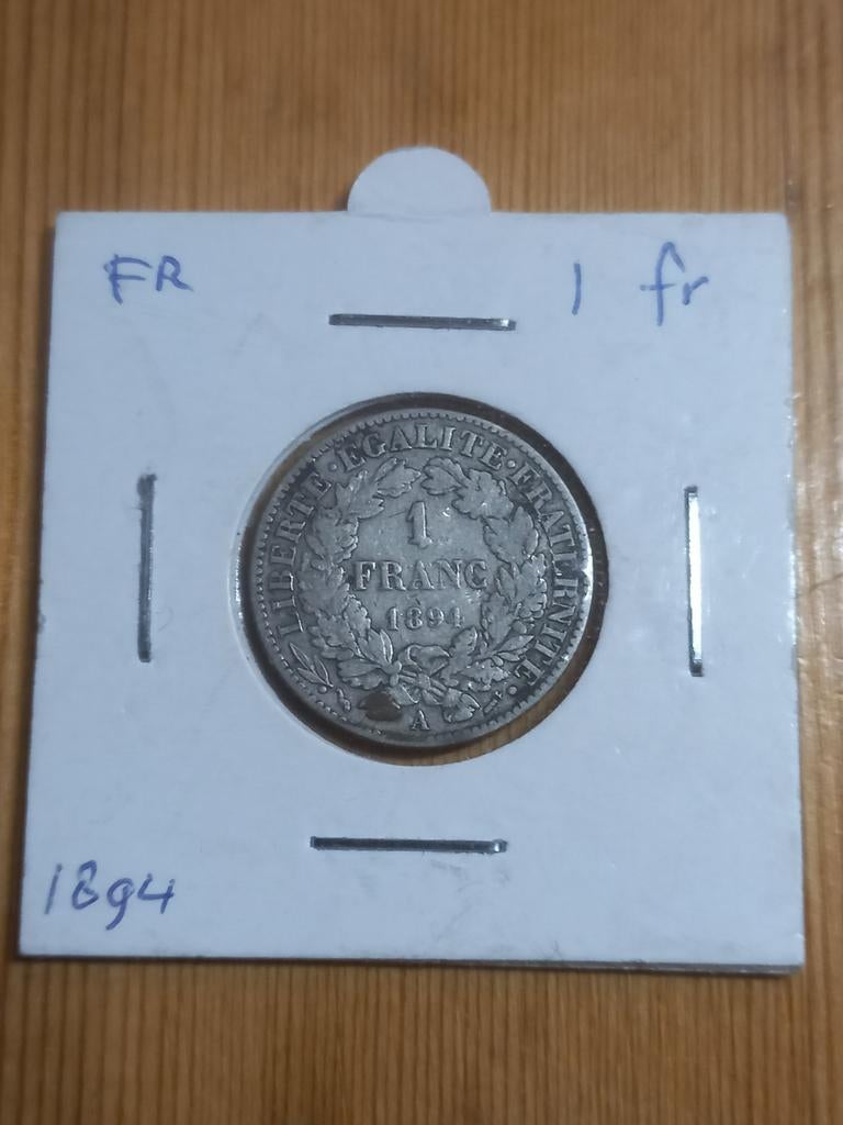 Frankrijk 1 fr 1894 zilver, Postzegels en Munten, Munten | Nederland, Ophalen of Verzenden, Vóór koninkrijk, Overige waardes, Zilver