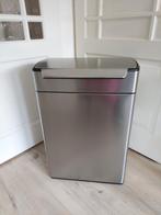 Simplehuman rechthoekige afvalbak 2x24L met touch bar, Huis en Inrichting, Woonaccessoires | Prullenbakken, Ophalen, Gebruikt