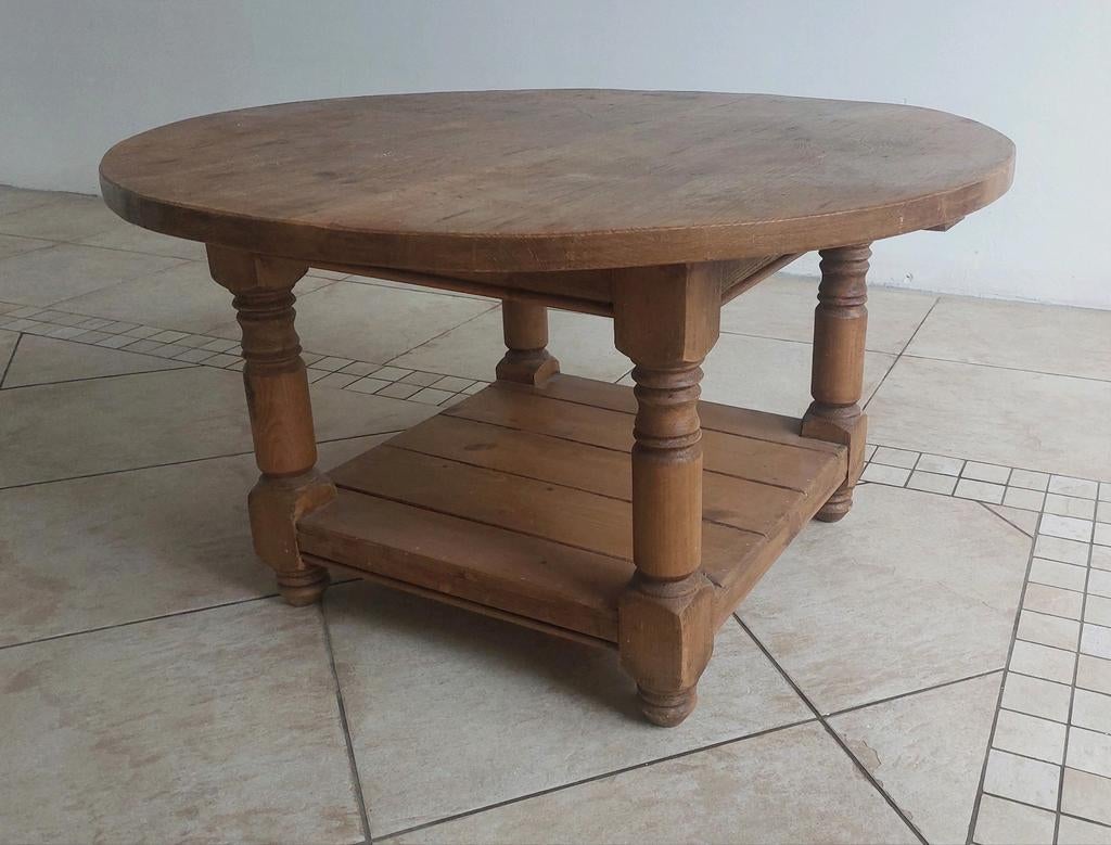 Grenen Ronde salontafel, Huis en Inrichting, Tafels | Salontafels, 50 tot 100 cm, Rond, Minder dan 50 cm, 50 tot 100 cm