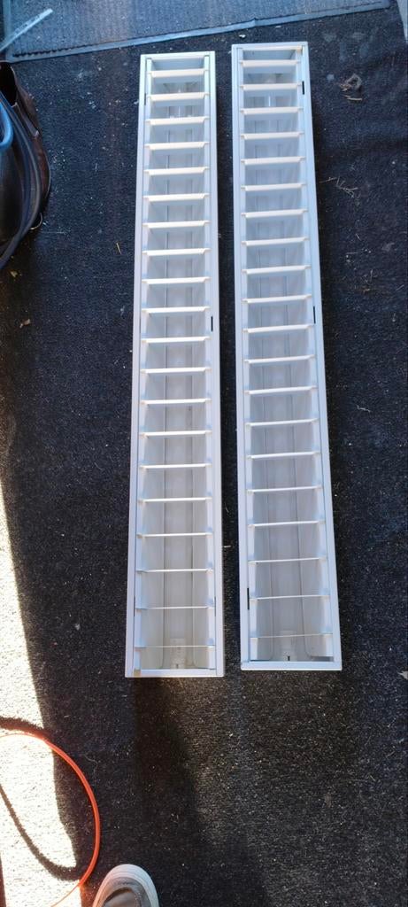 2x TL armaturen 120x12cm incl. LED lampen, zgan wit, Ophalen of Verzenden, Zo goed als nieuw