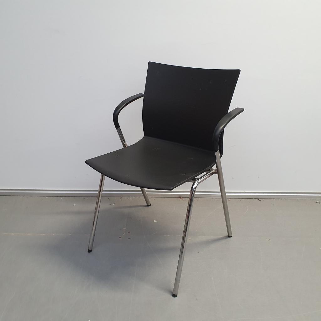 Ahrend 463 stapelstoel - zwart kunststof, Niet ingevuld, Gebruikt, Niet ingevuld, Niet ingevuld