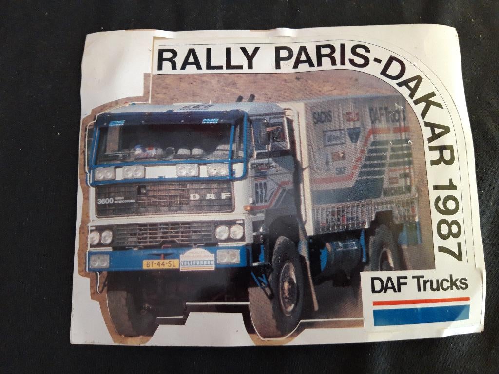 grote sticker DAF Patis Dakar 1987 – volgwagen 3600, Verzamelen, Ophalen of Verzenden, Zo goed als nieuw, Auto's