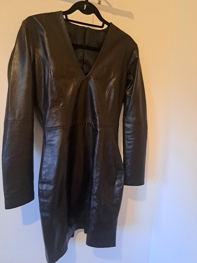 Echt leren bodycon jurk, Kleding | Dames, Jurken, Ophalen of Verzenden, Nieuw, Bruin, Boven de knie