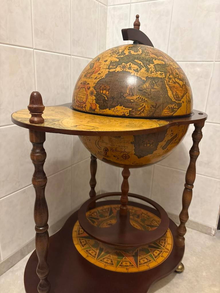 ITALIAANSE bar globe drank wereldbol globebar drankglobe, Ophalen of Verzenden, Zo goed als nieuw
