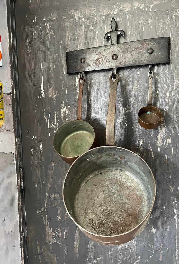 OUDE KOPEREN PAN TER DECORATIE, Ophalen of Verzenden