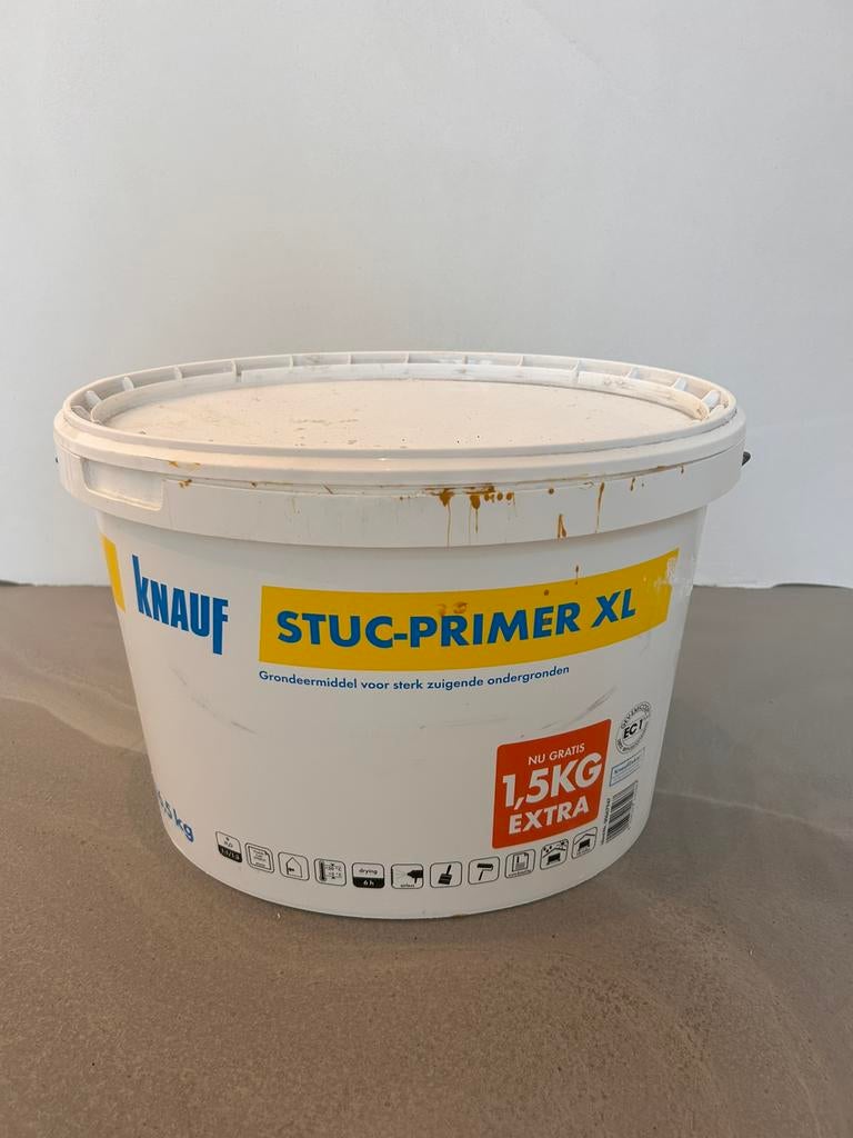Knauf stuc primer XL 11.5 KG, 5 tot 10 liter, Ophalen of Verzenden, Zo goed als nieuw, Geel