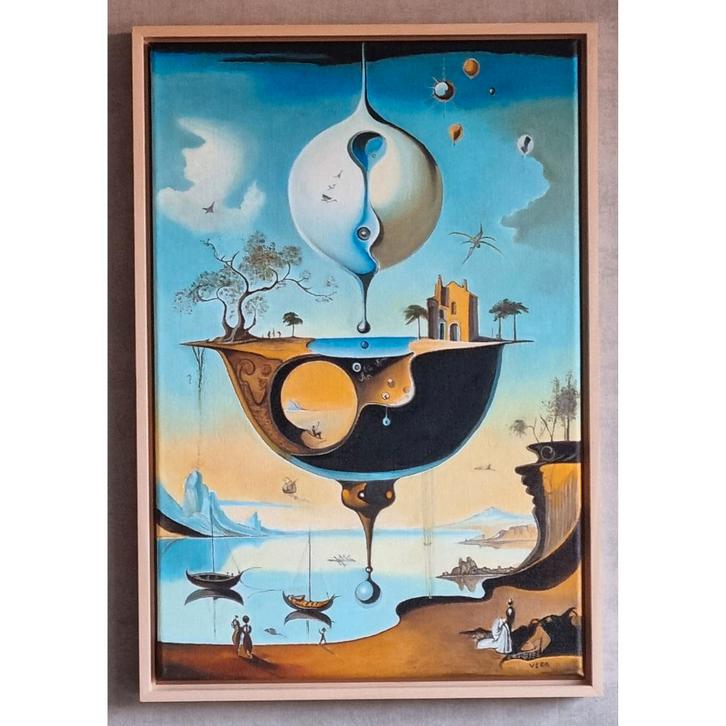 Schilderij Life but Dali style, Antiek en Kunst, Kunst | Schilderijen | Modern, Ophalen of Verzenden