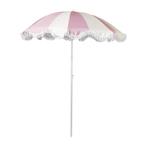 NIEUWE parasol roze wit met franjes, Nieuw, Ophalen of Verzenden, Verstelbaar, 1 tot 2 meter