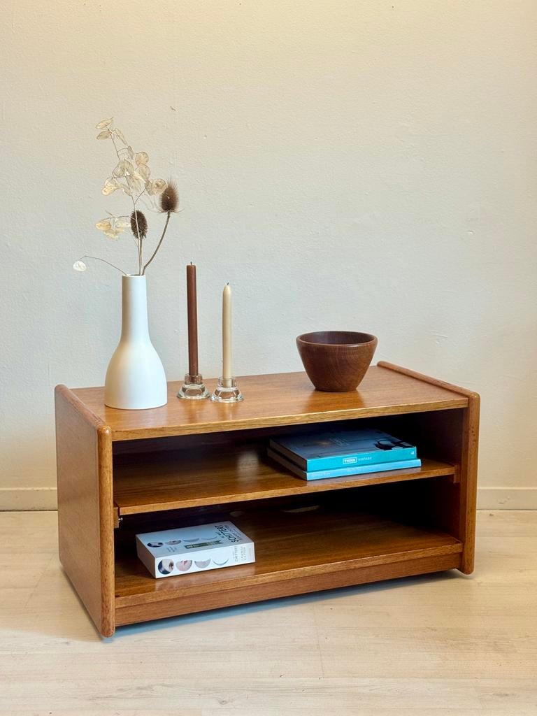 Vintage Deens midcentury teak trolley tv-meubel, Ophalen, Teakhout, Zo goed als nieuw, Nvt