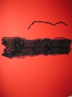 Stukje oud kant, voile zwart katoen., Ophalen of Verzenden