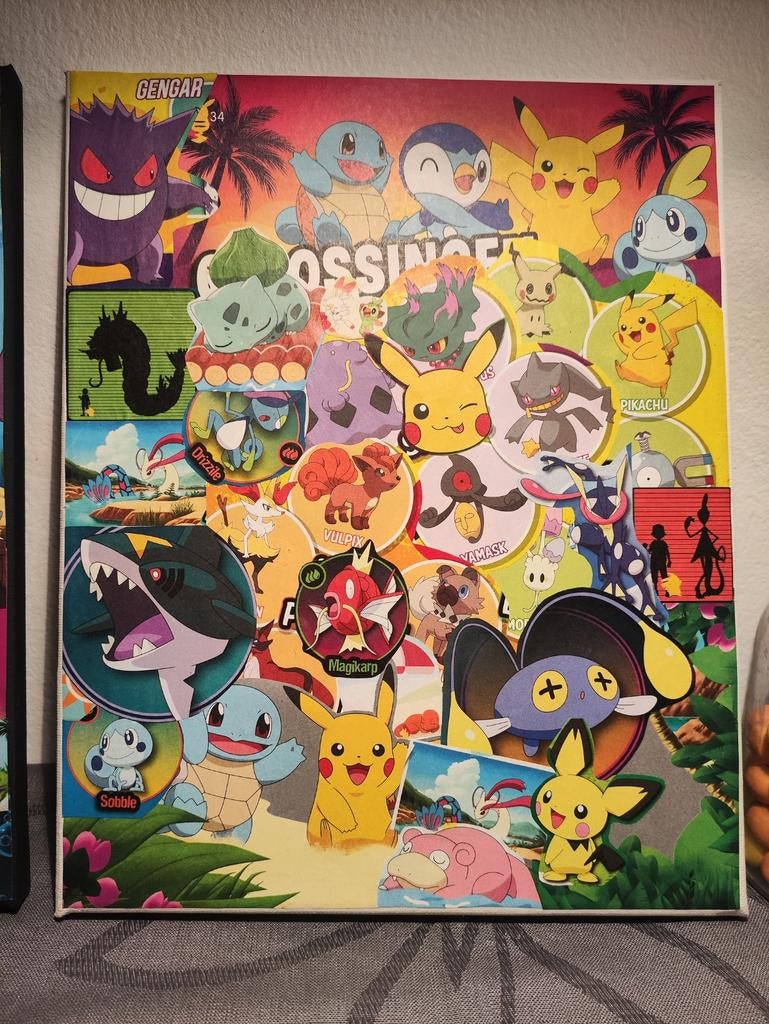 Pokemon Handmade art collage on a canvas 2.0, Verzamelen, Ophalen of Verzenden, Nieuw, Film en Tv