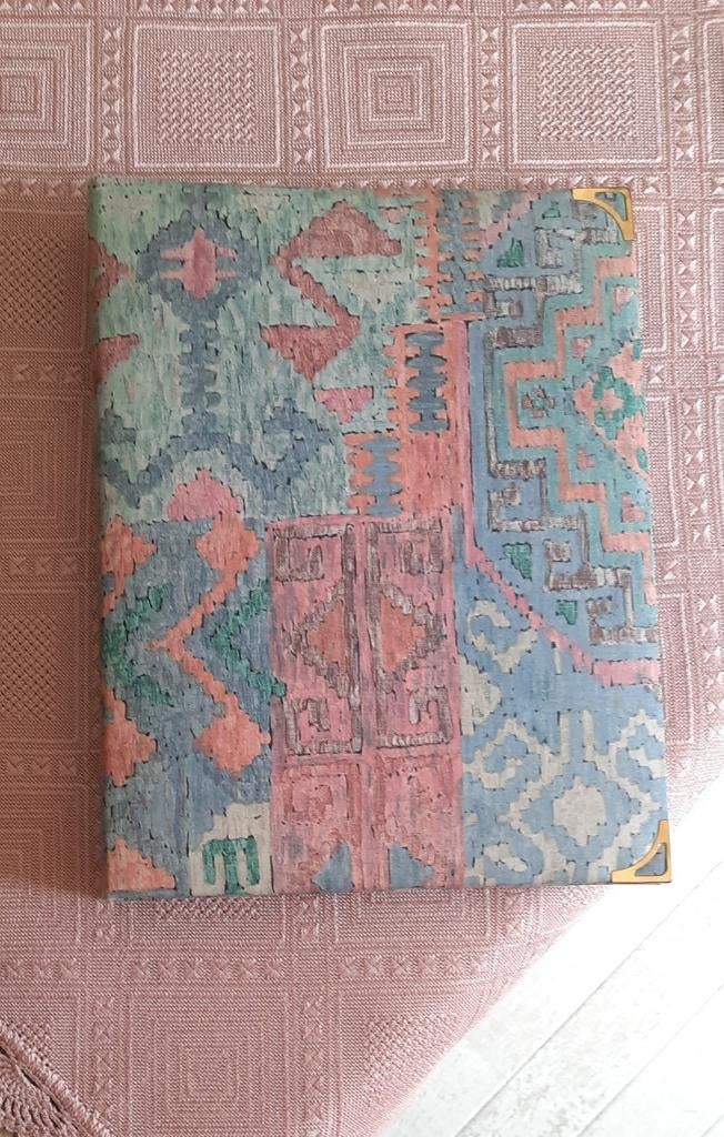Gestoffeerde vintage pasteltinten map / organizer, Ophalen of Verzenden