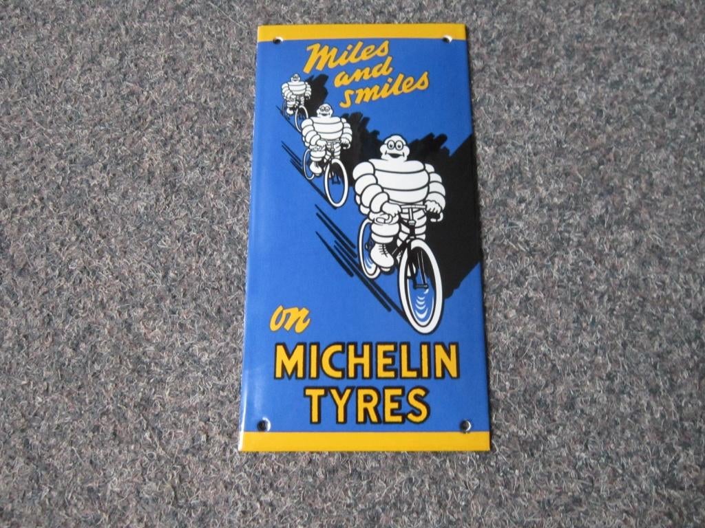 MICHELIN EMAILLE RECLAMEBORD, Verzamelen, Ophalen, Zo goed als nieuw, Reclamebord