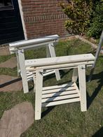 Ikea Mittback schragen 2 stuks wit, Ophalen of Verzenden, In hoogte verstelbaar, Gebruikt, Bureau