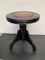 Piano kruk antiek met draai spindel 50 tot 60 cm hoog, Ophalen of Verzenden, Zwart