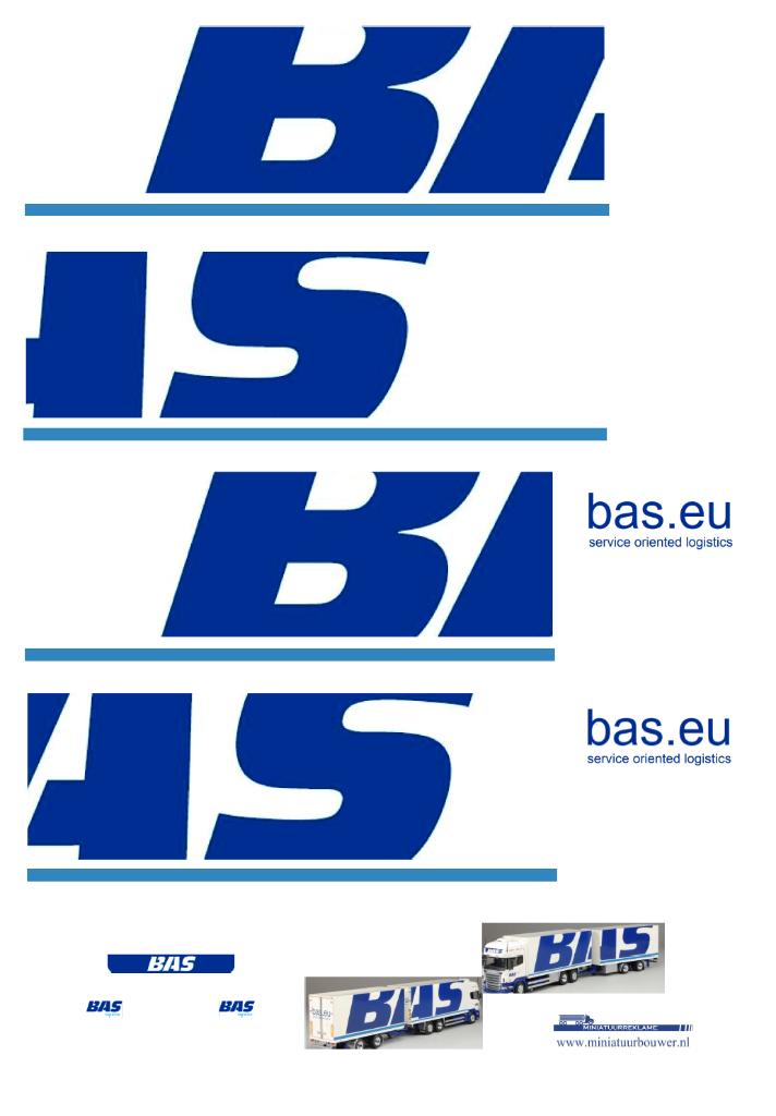 Vrachtauto decal 1:50 Bas logistics ( type 1 ), Verzenden, Nieuw, Bus of Vrachtwagen, Overige merken