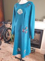 Dikkere turquoise vis schelp applicatie jurk XXL 46, Maat 46/48 (XL) of groter, Zo goed als nieuw, Knielengte, Verzenden