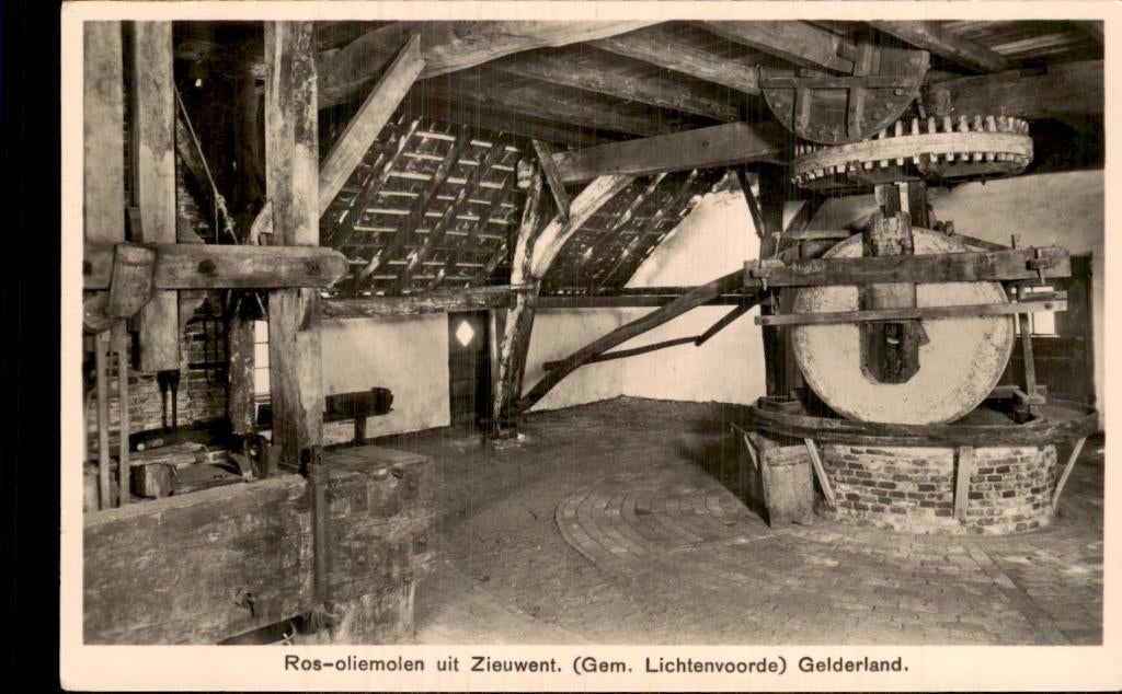 Zieuwent - Ros-oliemolen - interieur, Ophalen of Verzenden, 1920 tot 1940, Ongelopen, Gelderland