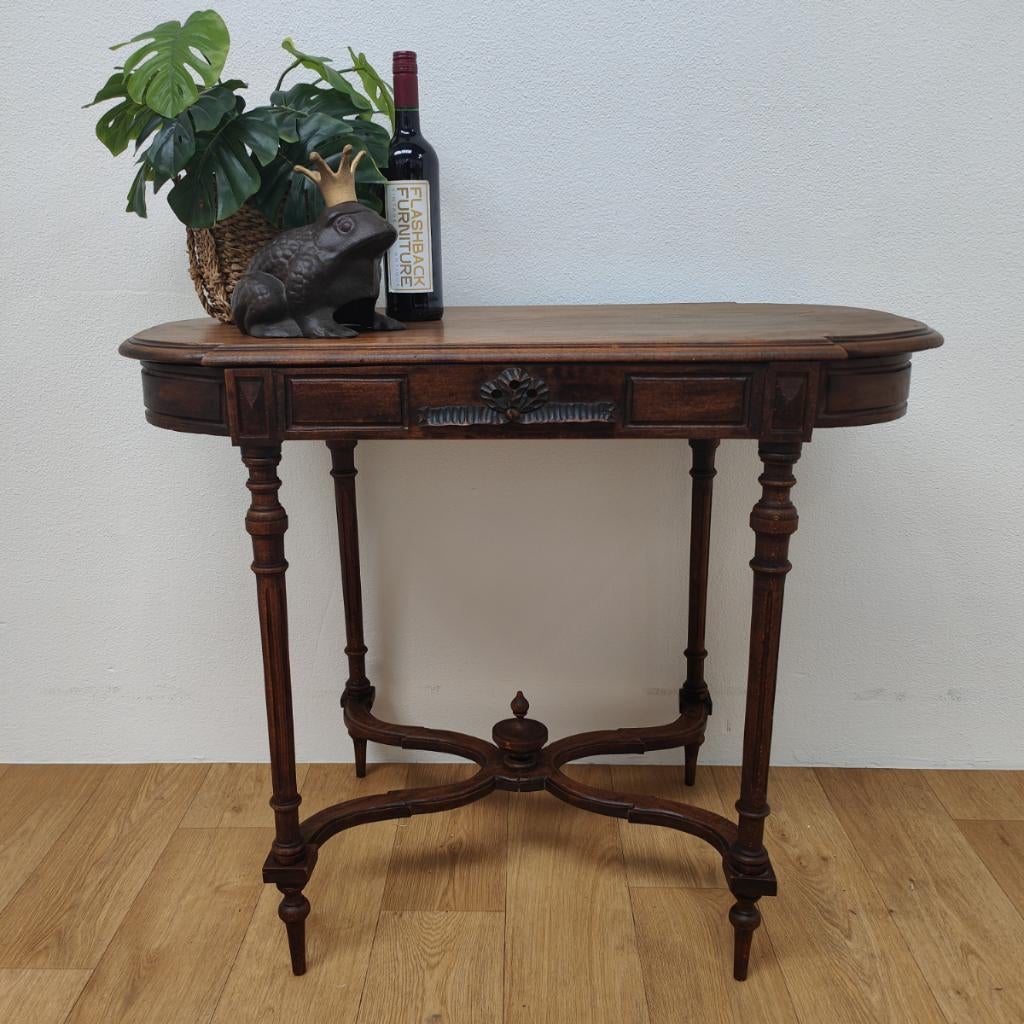 Vintage Queen Ann tafel bijzettafel tafeltje plantentafel 01, Gebruikt, Info@flashbackfurniture.nl, Flashback Furniture, Ophalen of Verzenden