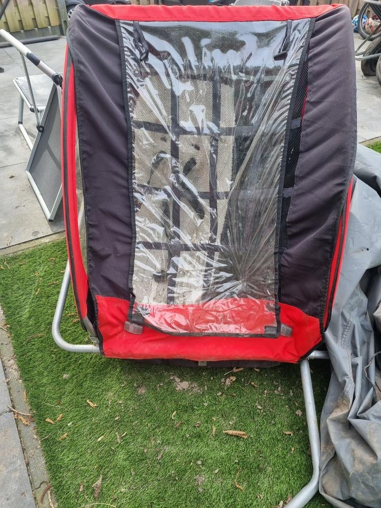 Fietskar inclusief baby zitje en regenhoes, Ophalen of Verzenden, Gebruikt, Kinderkar, Minder dan 20 kg