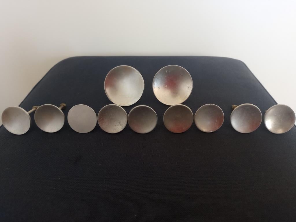 Vintage metalen meubel/kast/lade knoppen, jaren 60, Ophalen of Verzenden