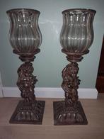 Twee kandelaars op engelvoet, Huis en Inrichting, Woonaccessoires | Kandelaars en Kaarsen, Ophalen, Overige materialen, Kandelaar