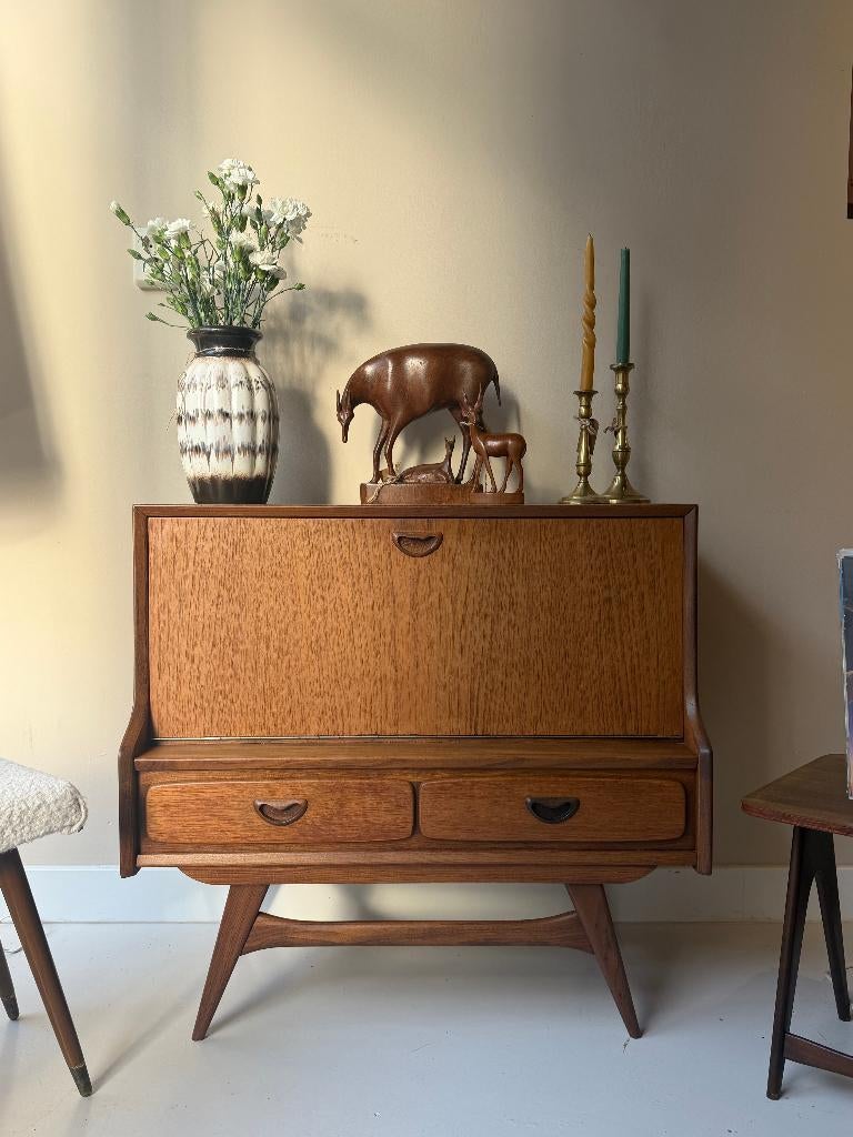 Vintage Wébé Barkast | Louis van Teeffelen | Jaren 60, Huis en Inrichting, Kasten | Wandmeubels, Ophalen, Teakhout, Zo goed als nieuw
