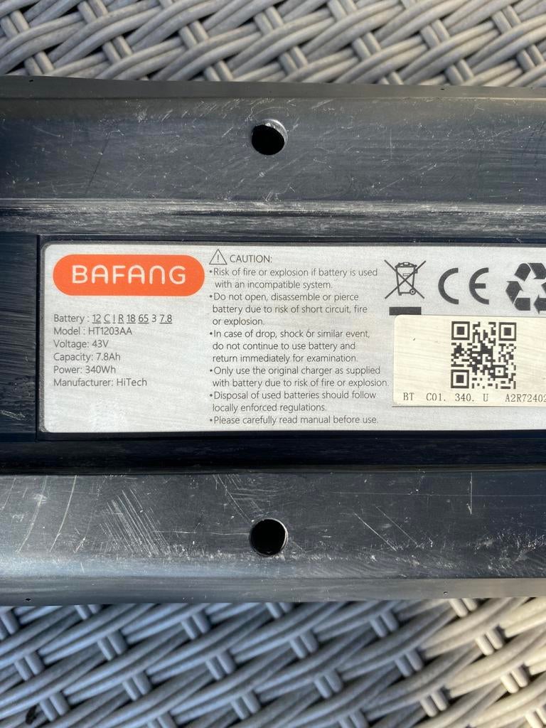 Bafang accu 43V 7.8Ah 340Wh defect, Ophalen of Verzenden, Gebruikt
