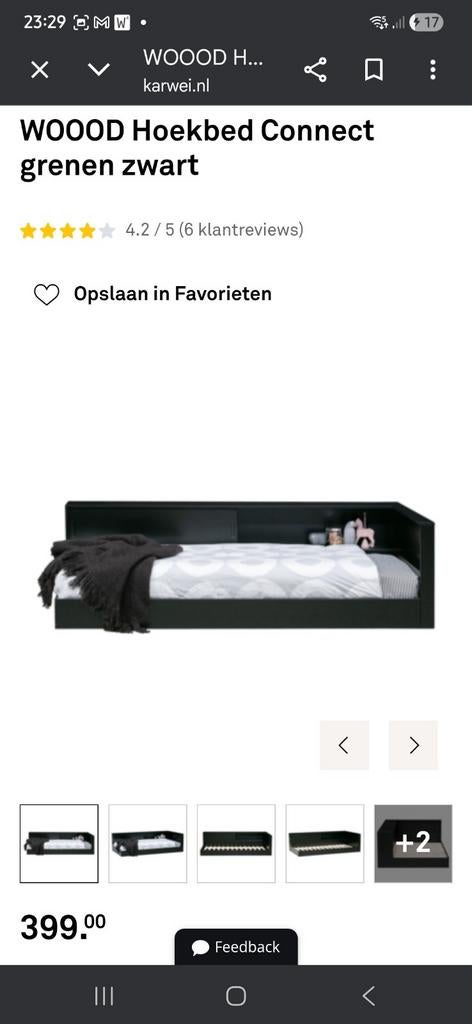 Bed zwart hout 1 p Woood Connect opbergruimte incl lattenbdm, Huis en Inrichting, Ophalen, 90 cm, Eenpersoons, Hout