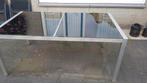 Tuintafel met glazen blad - GRATIS AFHALEN, Ophalen of Verzenden, Gebruikt, Rechthoekig, Aluminium