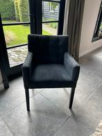 Blauwe stoffen fauteuil, Huis en Inrichting, Ophalen, Blauw, Klassiek, Zo goed als nieuw