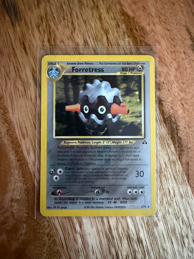 Forretress Holo 2/75 Pokémon Kaart, Ophalen of Verzenden, Zo goed als nieuw, Losse kaart, Foil