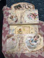 Vintage houten posthouder met engelen en bloemen, Ophalen of Verzenden, Gebruikt