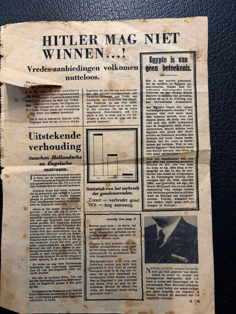 Oorlogskranten uit de Tweede Wereldoorlog, Verzamelen, Ophalen of Verzenden, 1940 tot 1960, Nederland, Krant