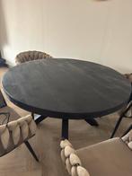 Ronde mangohouten eettafel 130 cm+ 4 Pole to Pole eetstoelen, Ophalen, Overige materialen, Gebruikt, Rond