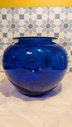 Blauwe glazen vaas waarschijnlijk de Bazel, Blauw, Ophalen of Verzenden, Minder dan 50 cm, Glas