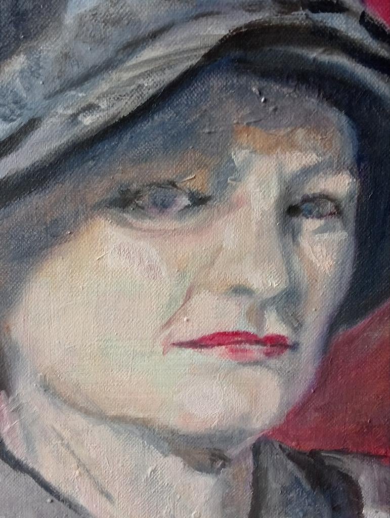 Valerie Overdijk 1993 olieverf portret op doek, Ophalen of Verzenden