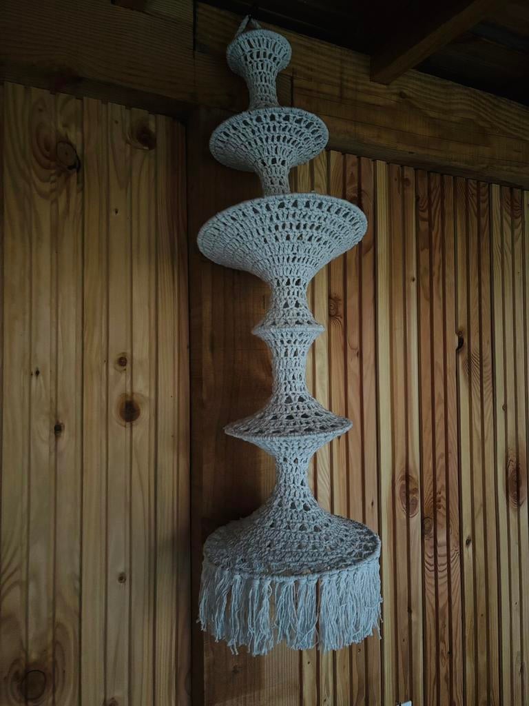 Gehaakte Ibiza visnetlamp/hanger, Ophalen of Verzenden, Zo goed als nieuw