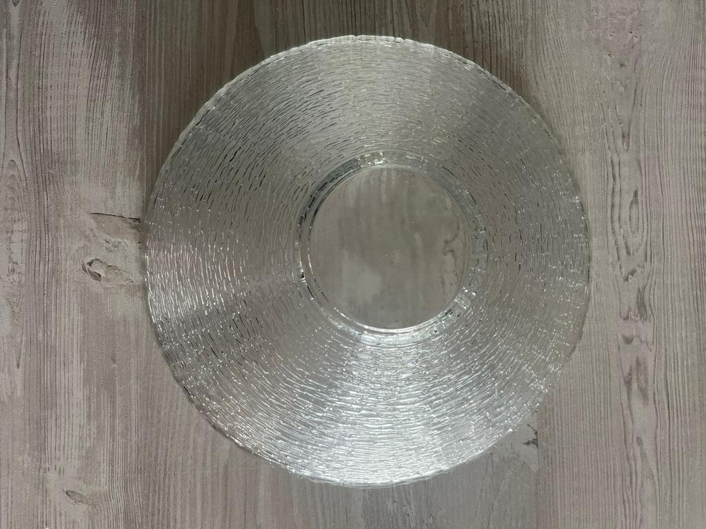 Glazen schaal, diam. 28 cm, Ophalen of Verzenden, Zo goed als nieuw, Rond, Glas